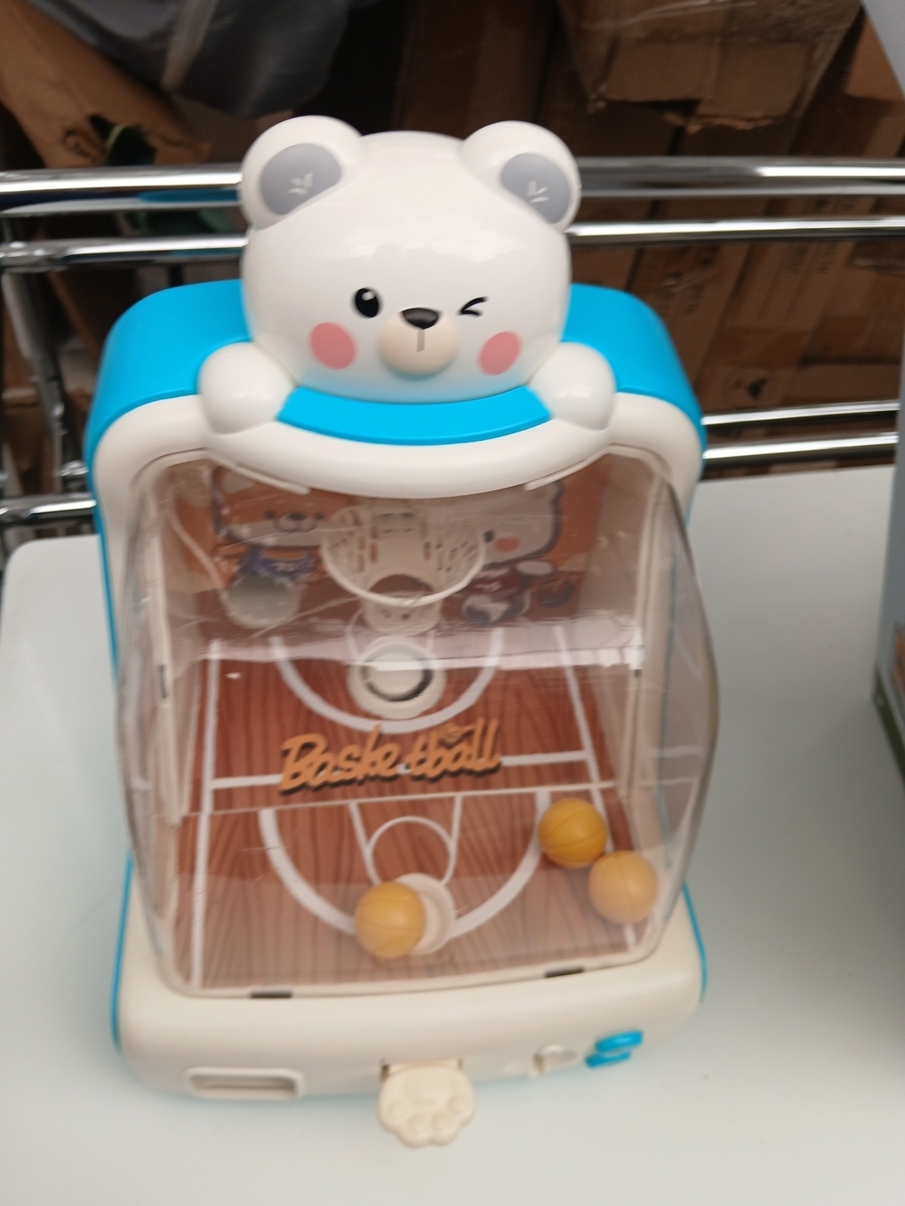 Cute Bear Mini Basketball Game - Blue and White